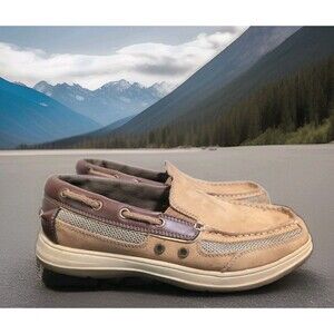BASS PRO WORLDWIDE SPORTSMAN NANTUCKET SLIP-ON BOAT SHOES MENS SIZE 8M VGC